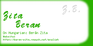 zita beran business card