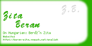 zita beran business card